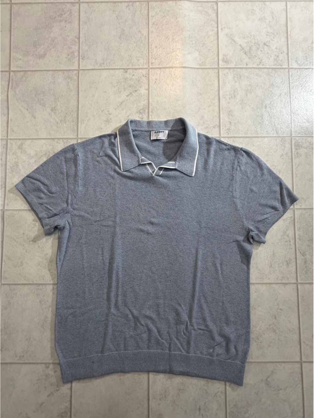 Old Navy Light Blue Short Sleeve Knit Polo Sweater Size XL